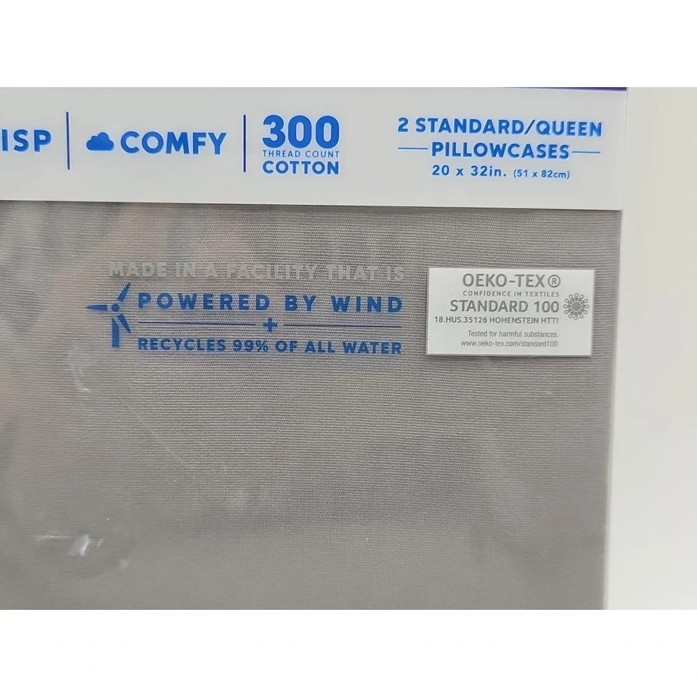 Columbia 2‎ Cooling Pillowcases 300 Thread Count Cotton Standard/Queen New